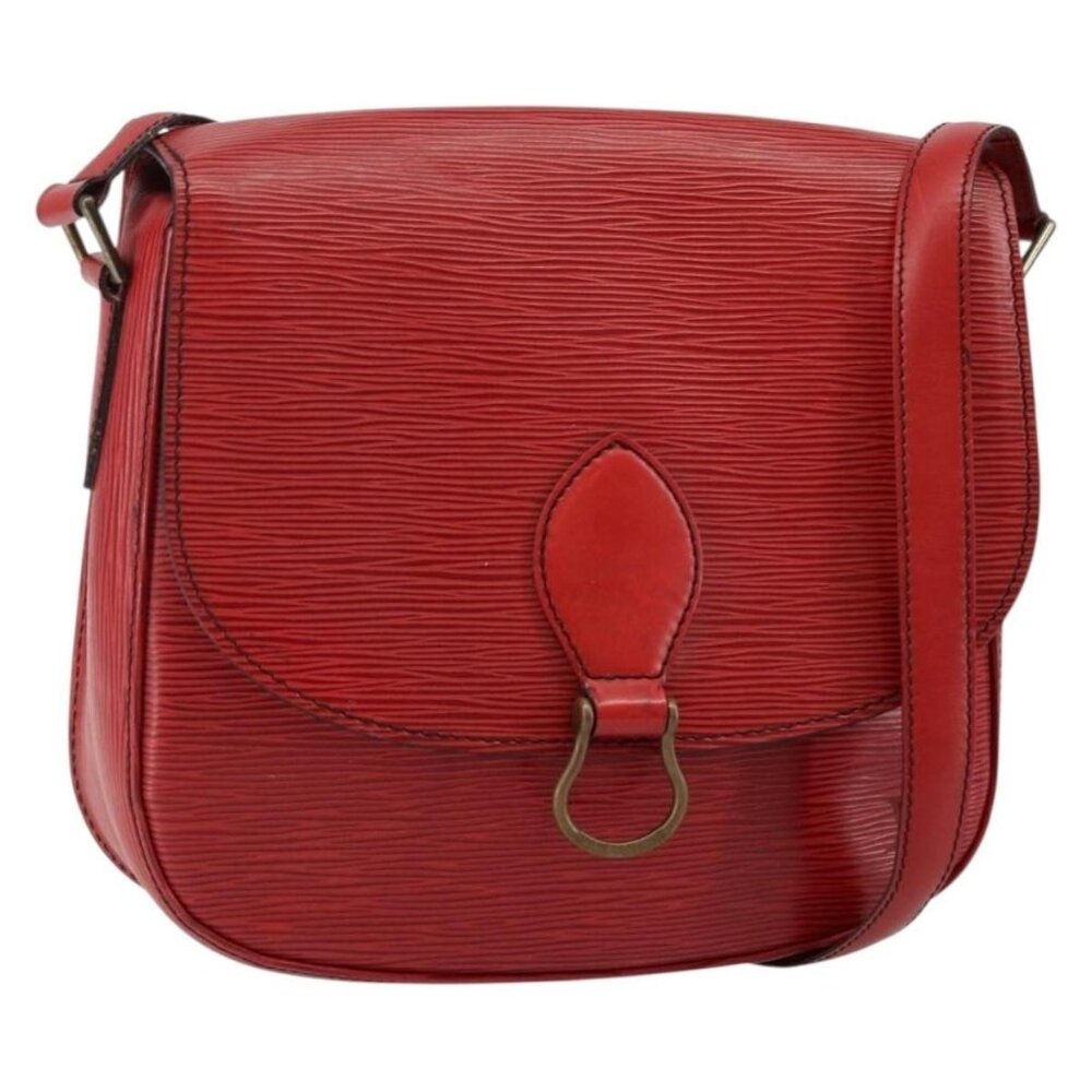 Authentic LOUIS VUITTON Epi Saint Cloud GM Shoulder Bag Red M52197 LV